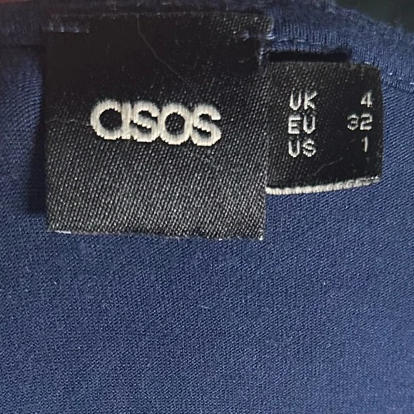 ASOS navy blue fit and flare dress size 4 - Picture 2 of 4